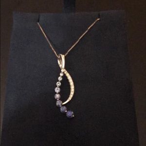 Ladies Levian Sapphire & Diamond Necklace